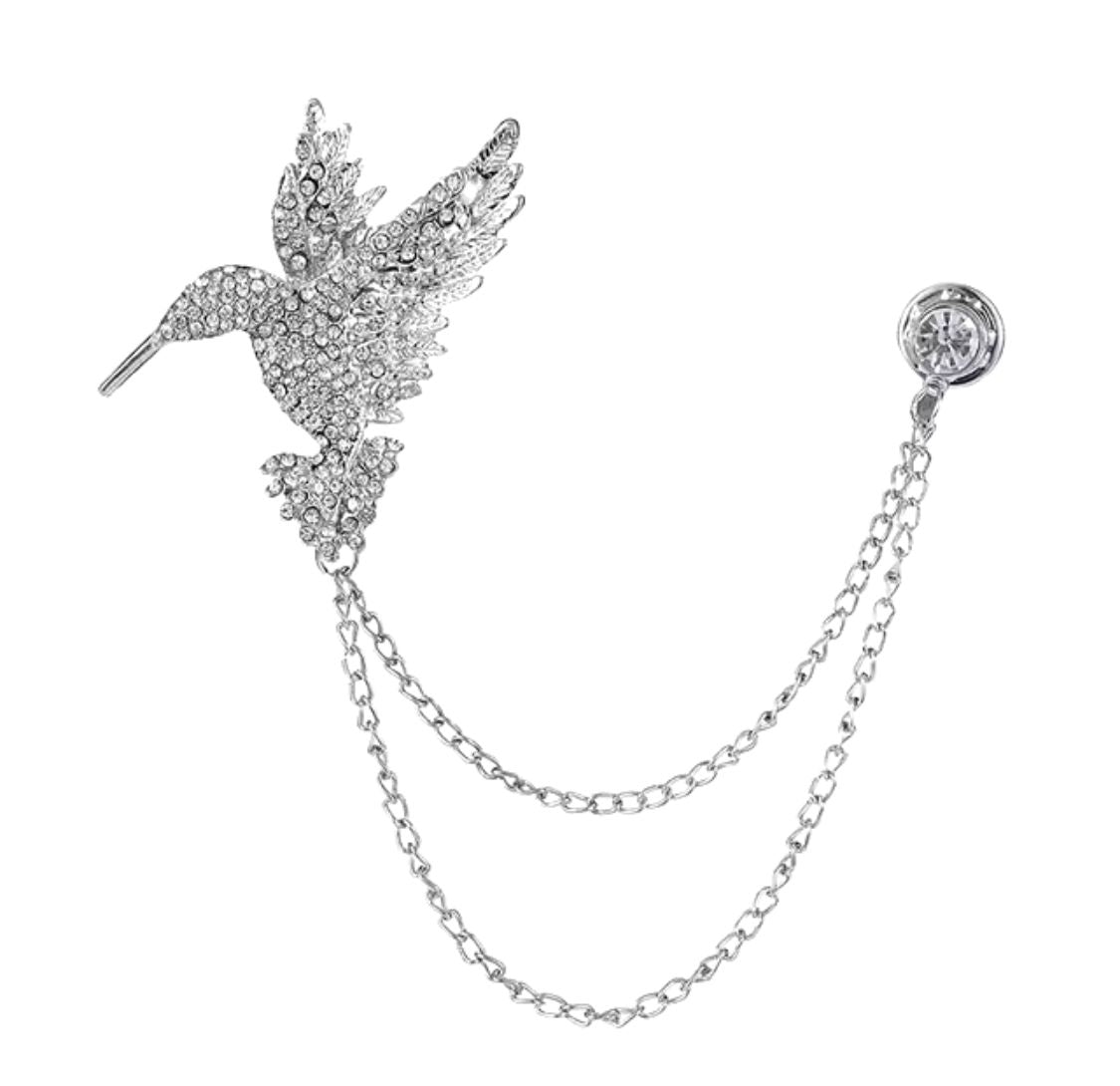 Pin Colibri Plateado