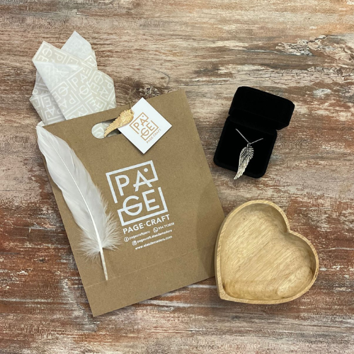 Pack Cadena Ángel de la Guarda + Joyero Tallado de Madera