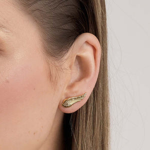 Aretes Alitas de Oro 18k