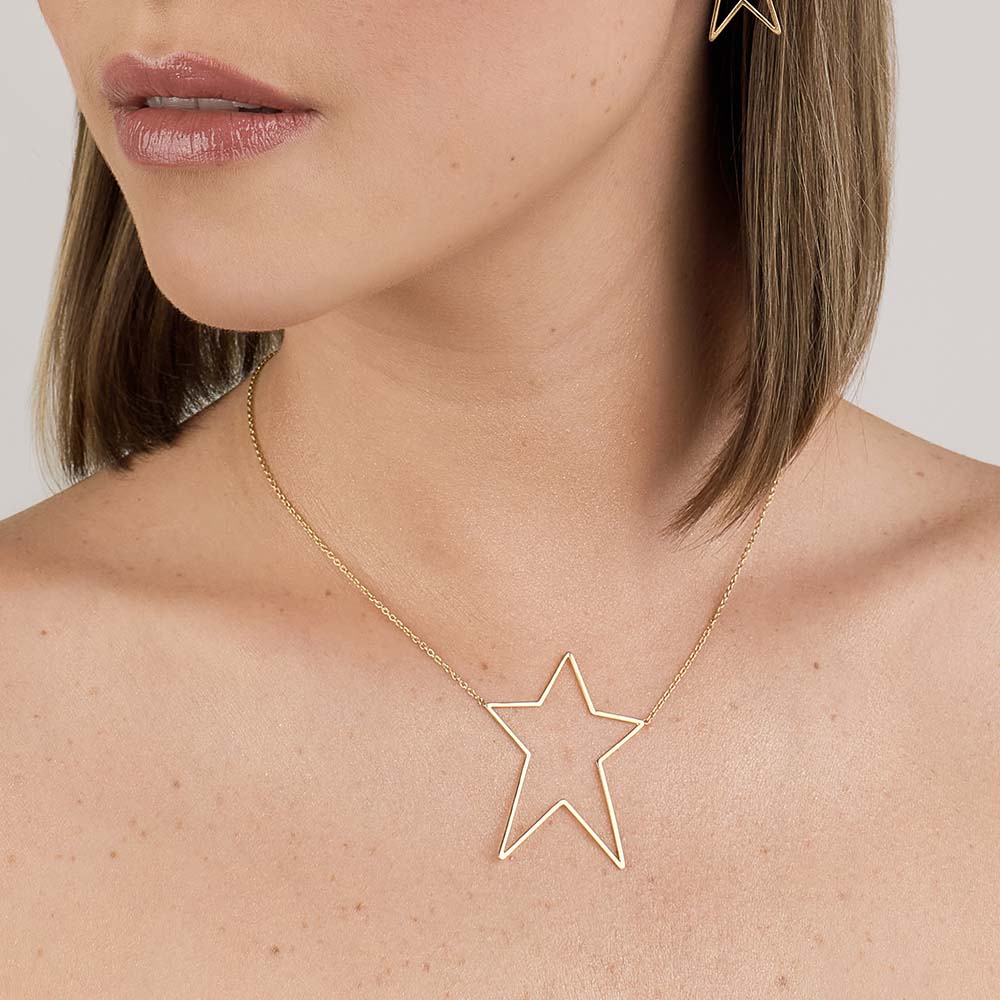 Cadena de Estrella Oro 18K