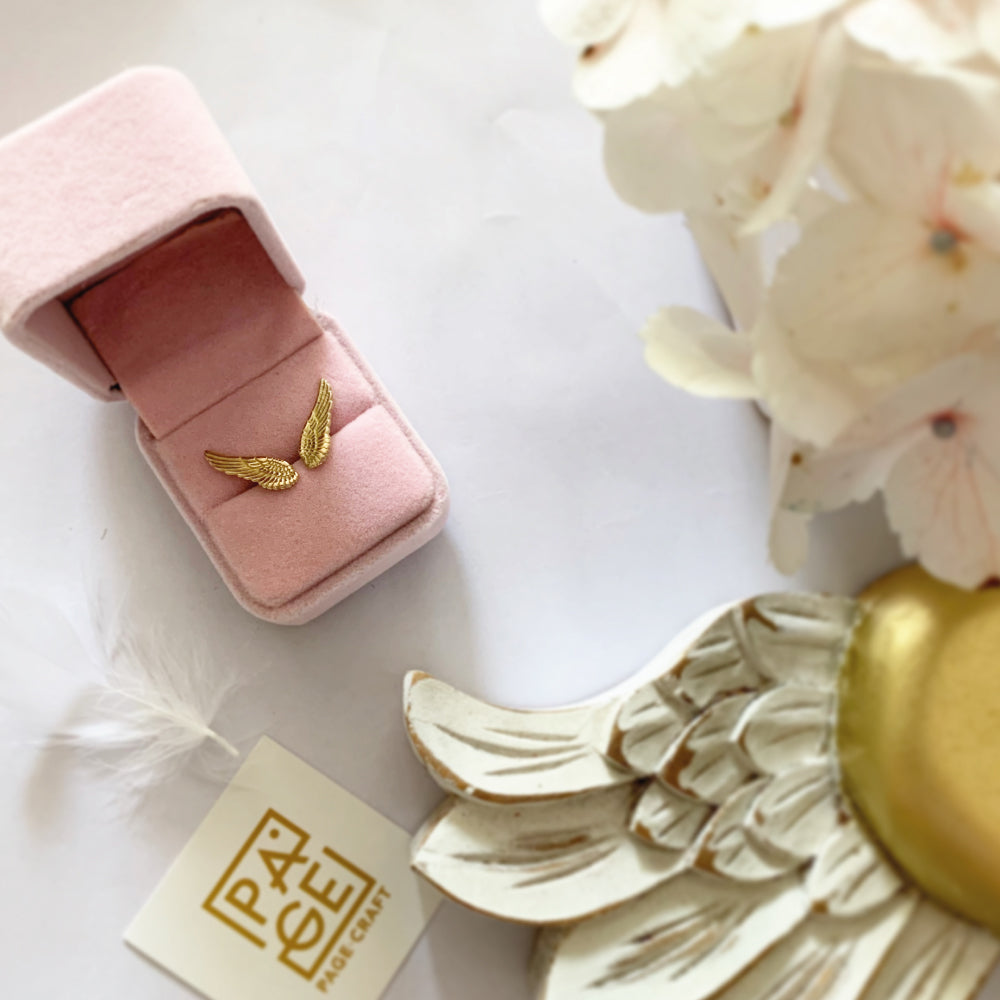 Aretes Alitas de Oro 18k