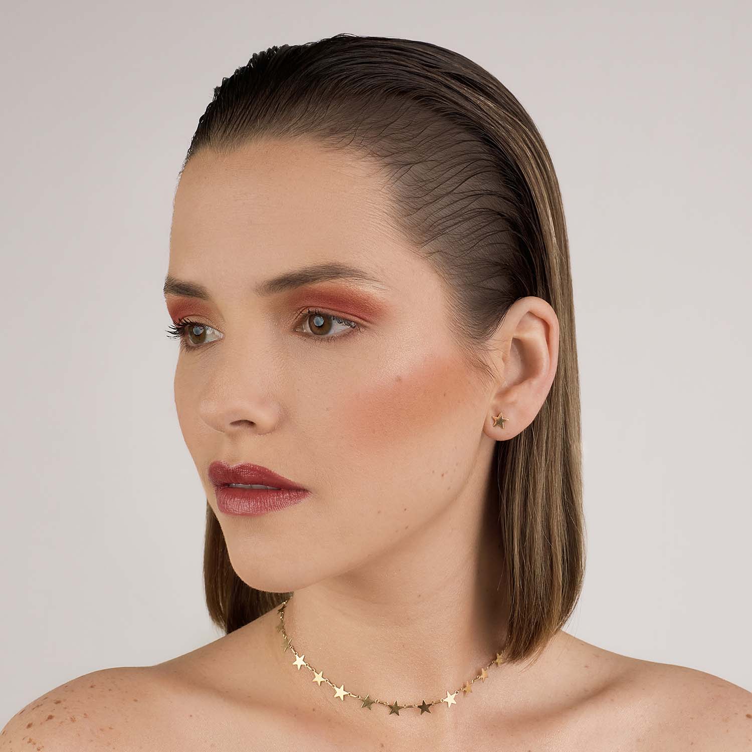Aretes One Star Oro 18k