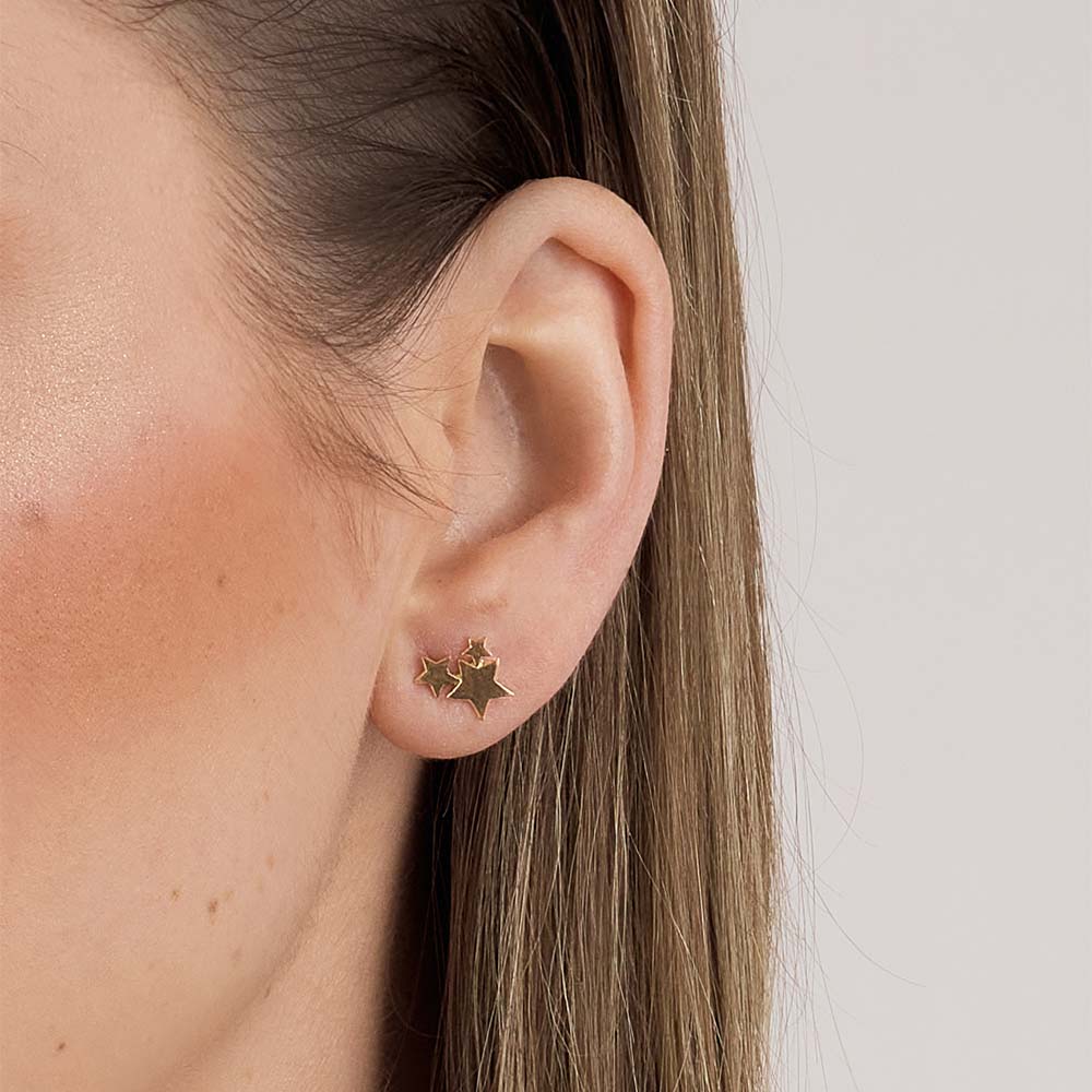 Aretes One Tri-Star Oro 18k