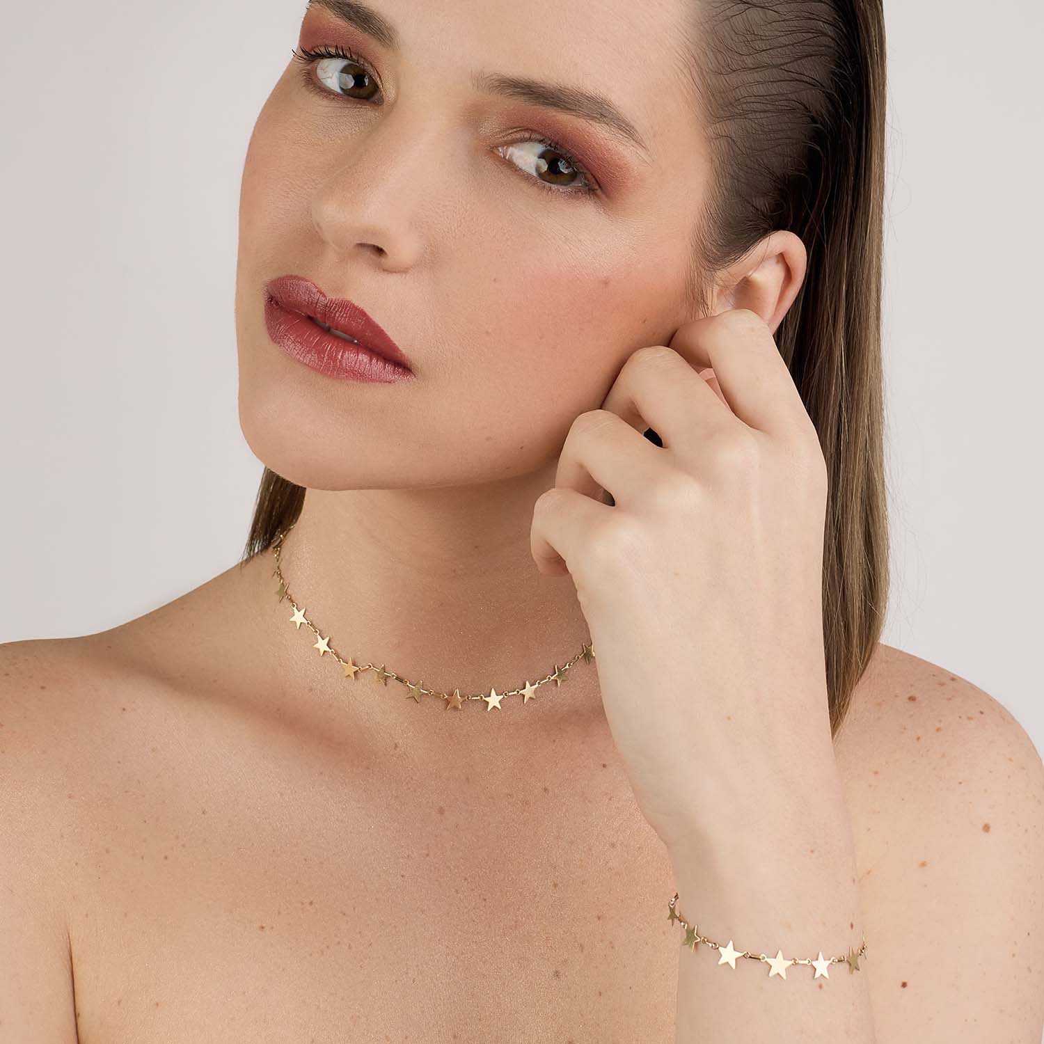 Pulsera Estrellas Oro 18k